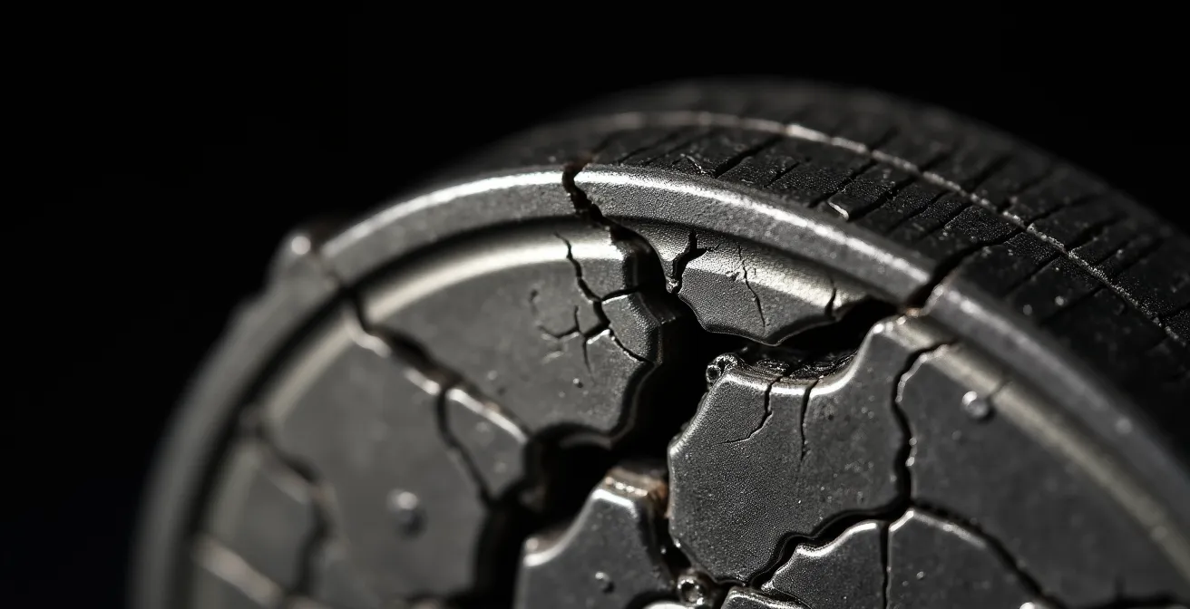 Vue macro d'une pièce de monnaie fissurée symbolisant les pertes financières