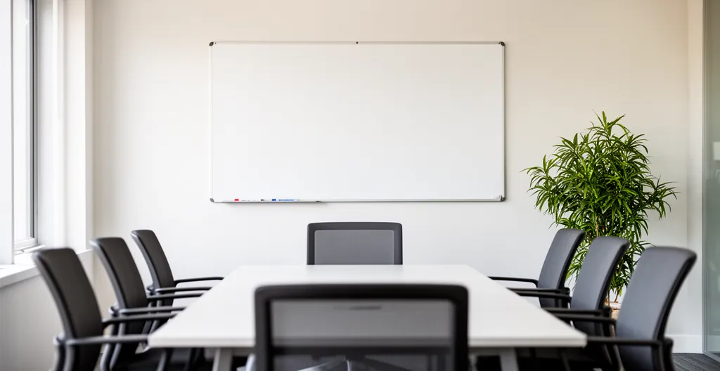 Salle de réunion vide avec tableau magnétique 120x180 centimètres format paysage